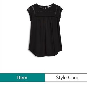 Daniel Rainn Black Becru Lace Detail Blouse XS NWT